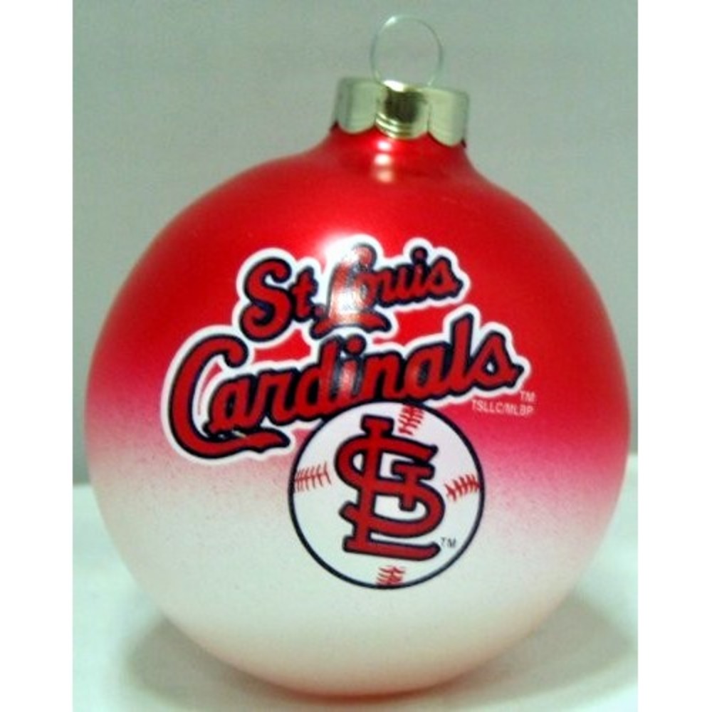 St Louis Cardinal Blown Glass Ornament Collectible Christmas 2-Tone Ball MLB New